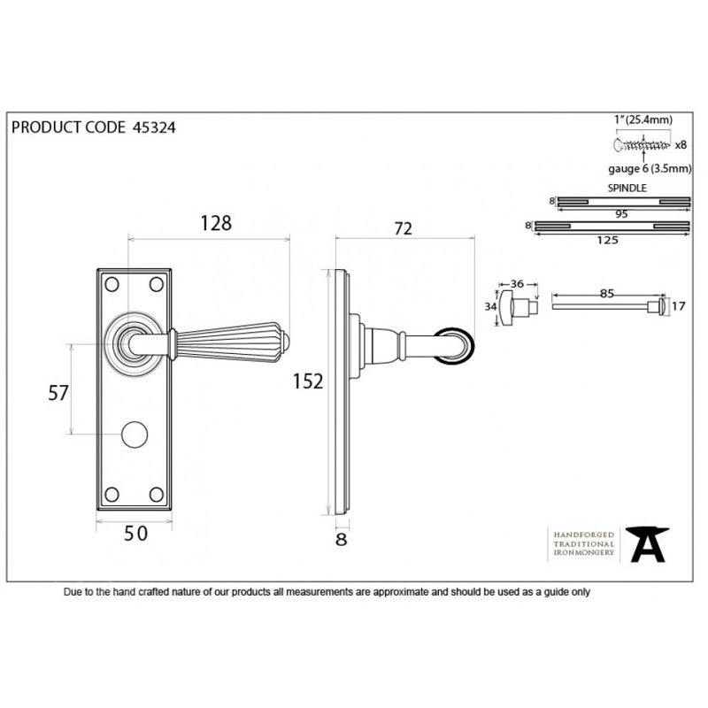 Hinton Bathroom Door Handle Kit, Polished Nickel