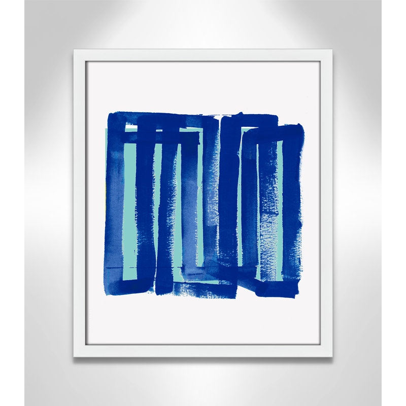 Indigo Spectacle III - peinture encadrée, Papier blanc satiné, H 19 po x l 16 po x P 0,75 po