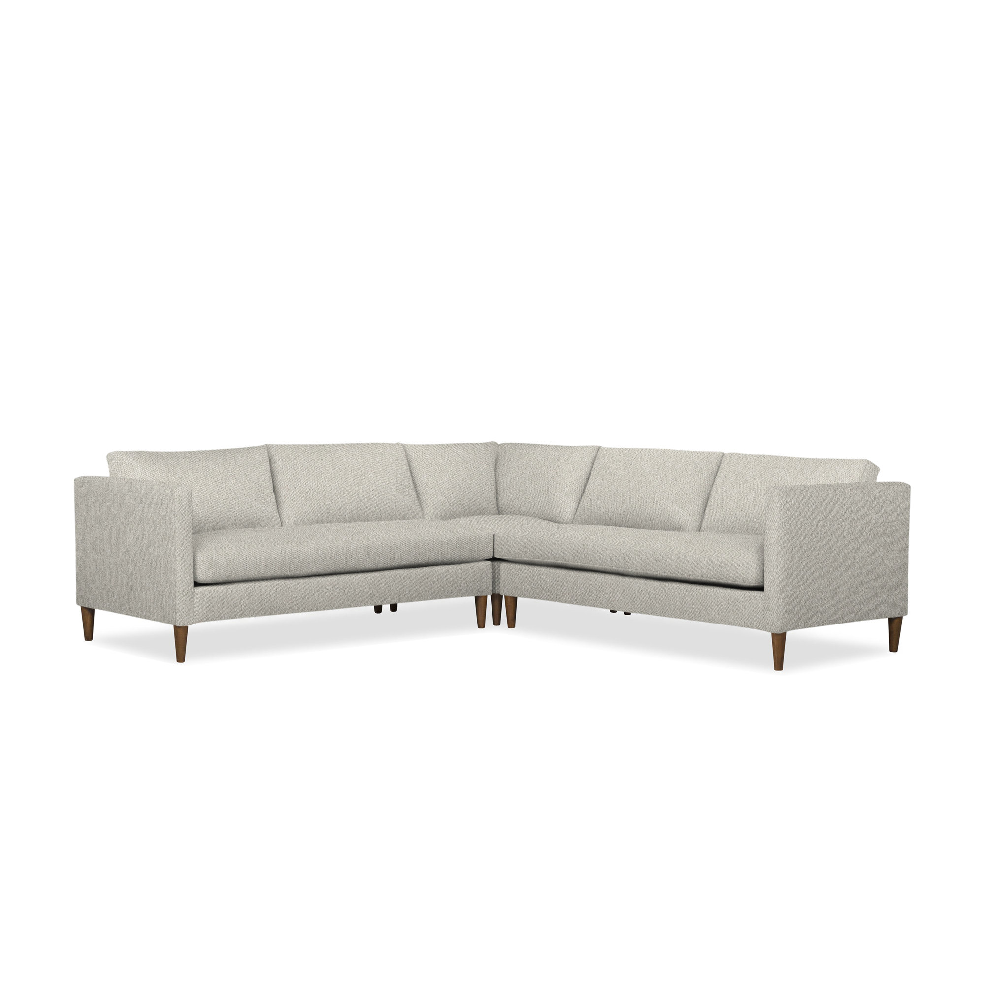 Clifford 3 - Piece Upholstered Custom L-Shape Sectional, Ticket Ash Heathered Basketweave