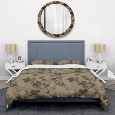 Ensemble de housse de couette en microfibre beige / brun 3 pièces