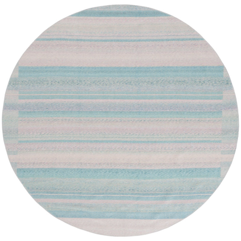 Abnel Performance Striped Rug, Round 7'