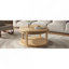 Table basse et canapé de 31,5 pouces en bois massif rond - plateau épaissi à deux niveaux, pieds robustes, table circulaire pour le salon (bois naturel)-605779315