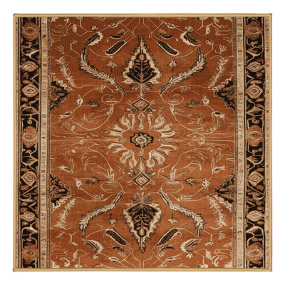 Machine Washable Persian Brown Area Rug