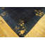 Antique Peking Chinese Allover Floral Blue Navy 1920s Rug