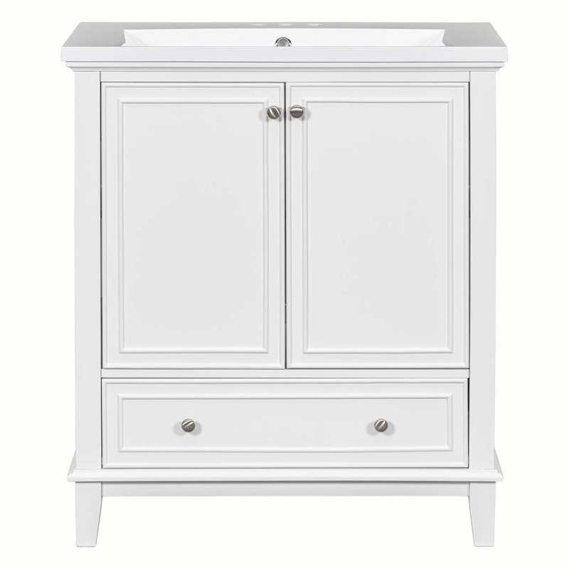 Base de meuble-lavabo simple 30 po seulement, Blanc