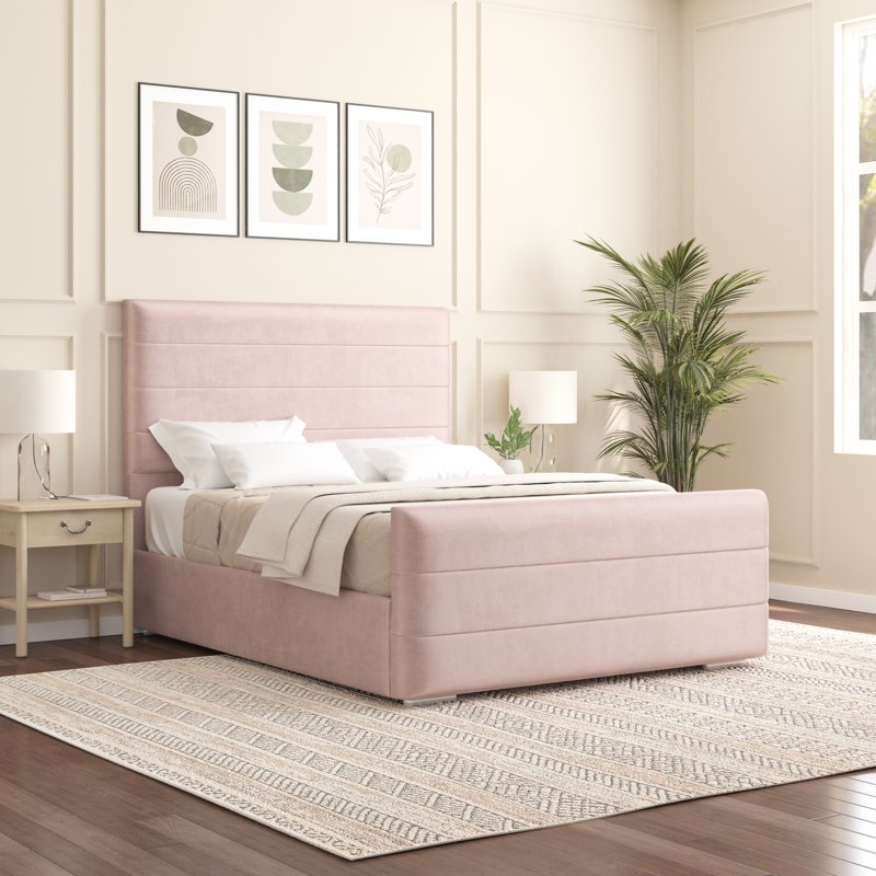 Boggs Upholstered Bed, Single (3'), Pink