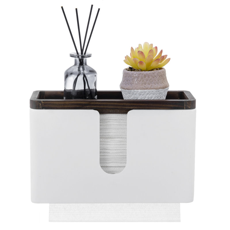 Porte-serviettes mural en métal blanc mat