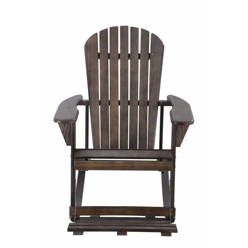 Chaise Adirondack en bois massif Tulare, Brun foncé