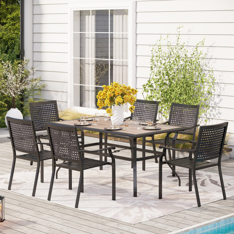 Argyri 6 - Person Patio Dining Set with Rectangular Table