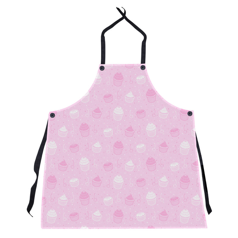 Bib Apron, Pink/White