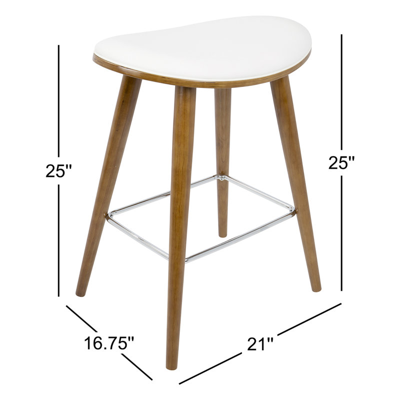 Tabouret de comptoir 25 po Cabott, Similicuir blanc