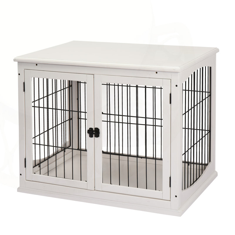Versatile Dog Crate End Table with Stylish Design for Pet Comfort, White