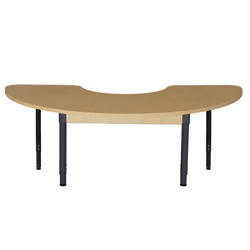 Table d'activité à hauteur ajustable en demi-cercle, H 27 po x l 76 po x P 24 po