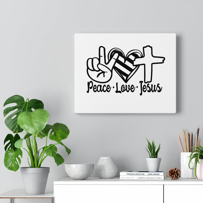 Peace, Love, Jesus - Wrapped Canvas Print, 46cm H x 61cm W