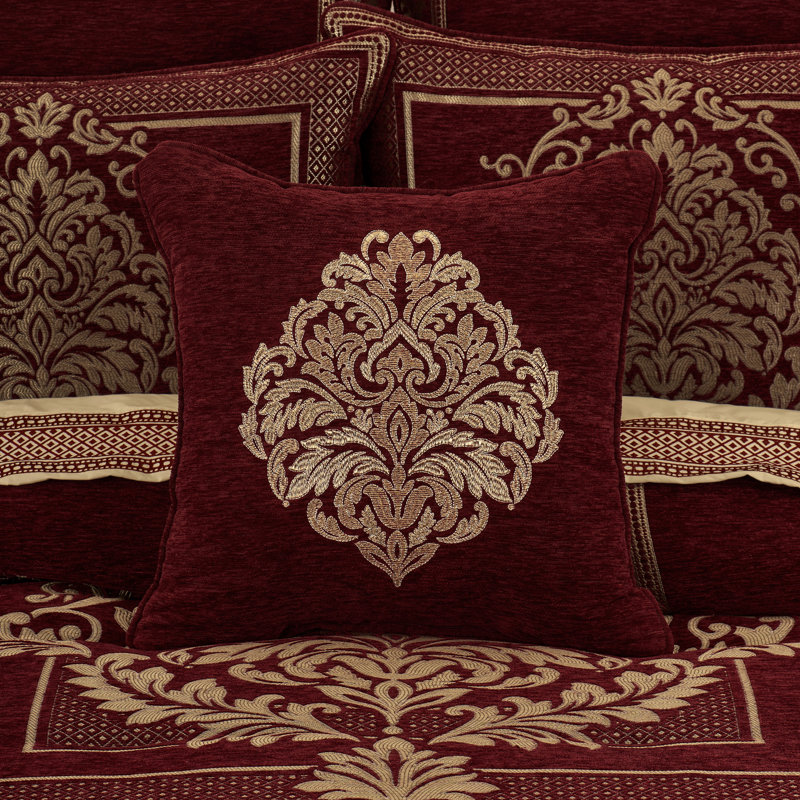 LAURENZA 18" SQUARE EMBELLISHED DECORATIVE THROW PILLOW