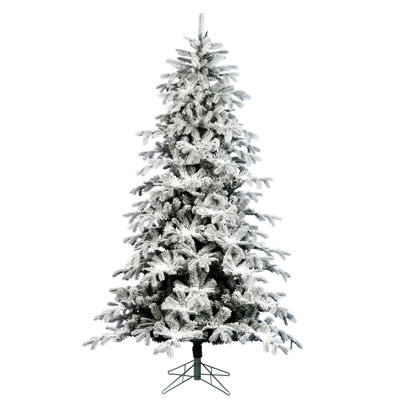 The Holiday Aisle® 6.5'' X 48"" Flocked York Spruce Artificial Christmas Tree, Unlit -  6FB24FD12FE24585BC5C08CCDB04672B