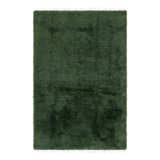 Vintage Swedish Rya Rug, Green Scandinavian Solid High Pile - Rug & Kilim