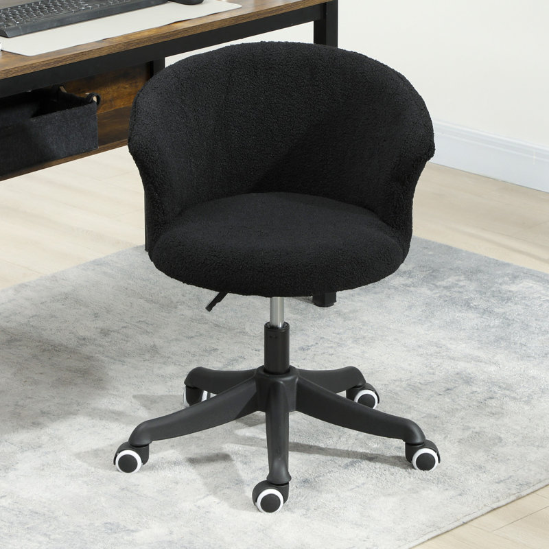 Chaise de bureau Fluffy, Noir, Noir