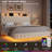 Upholstered Floating Bed With LED Lights, Charging Port-1558749533