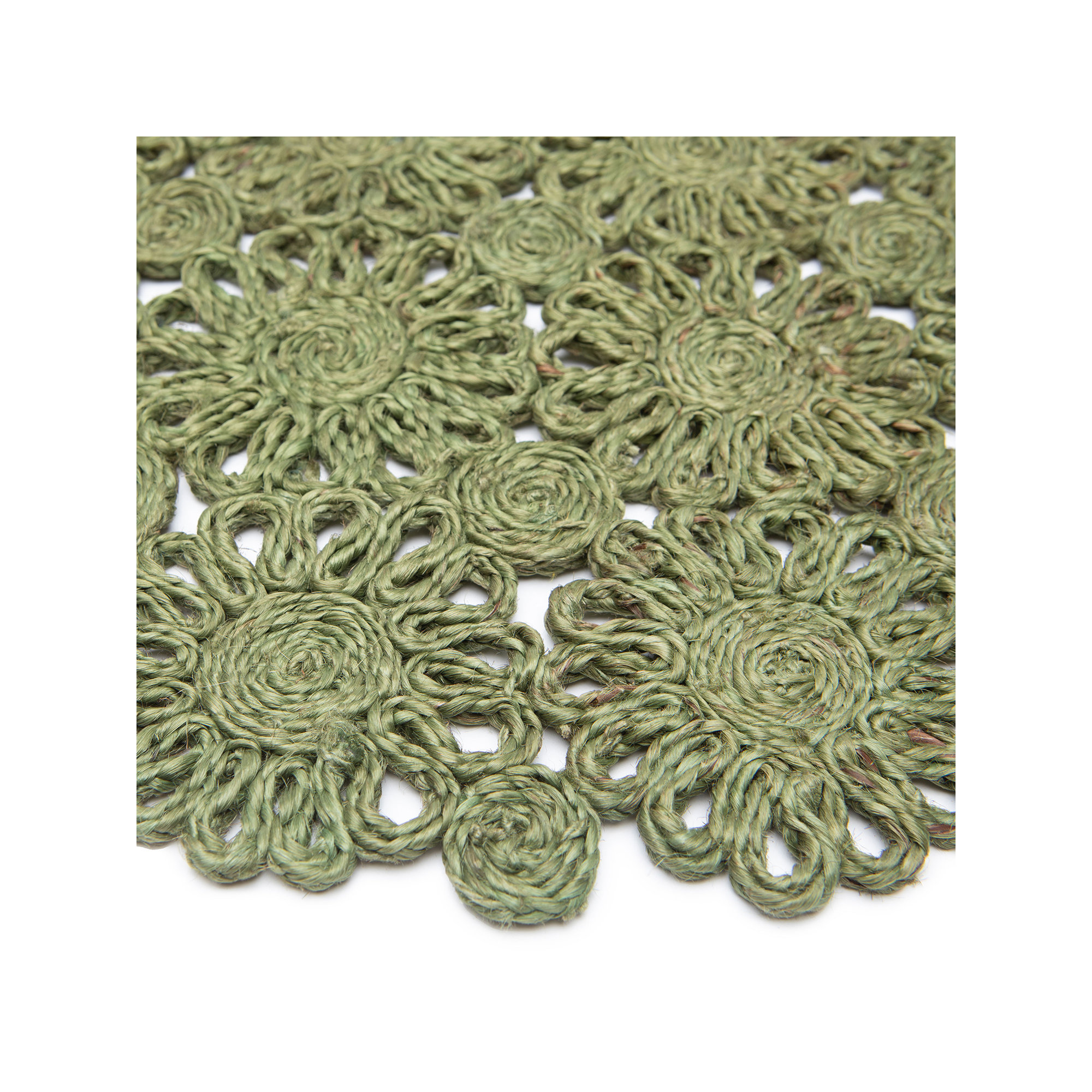 Bladwell Jute Round Placemat, Green