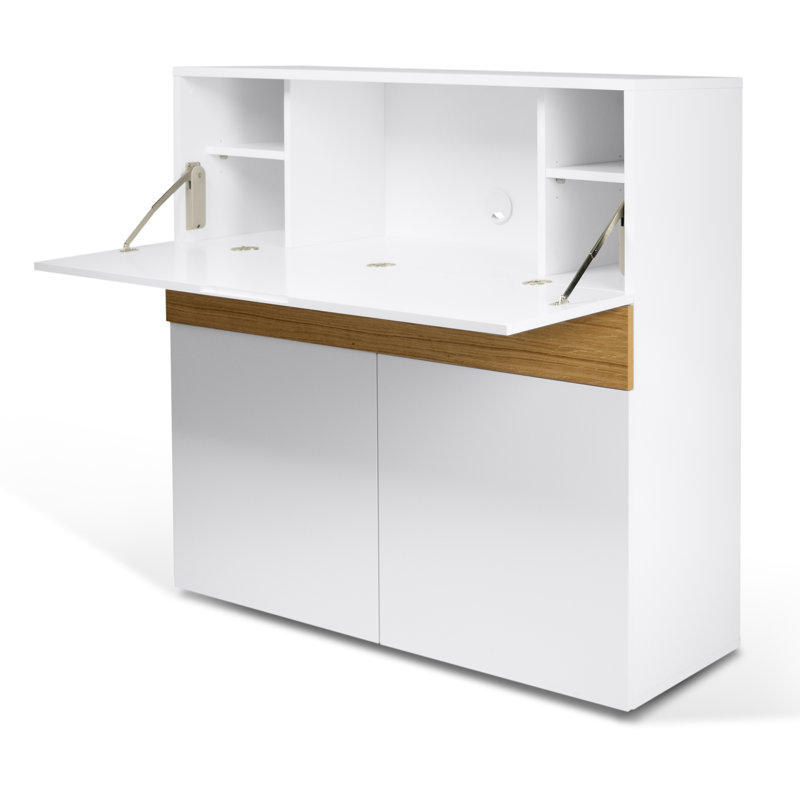 Type de bureau Focus, Blanc pur, chêne