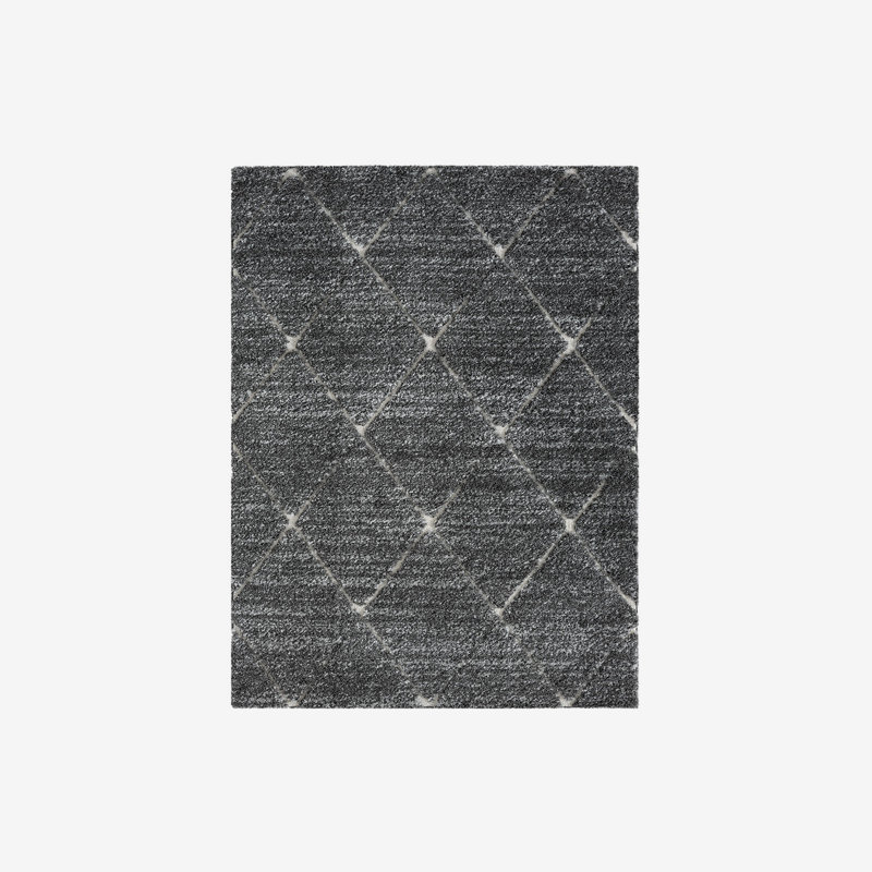 Tapis treillis gris et crème Folkes
