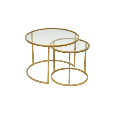 Tokyo Glass Top Modern Design Nesting Table Set by Hokku Designs