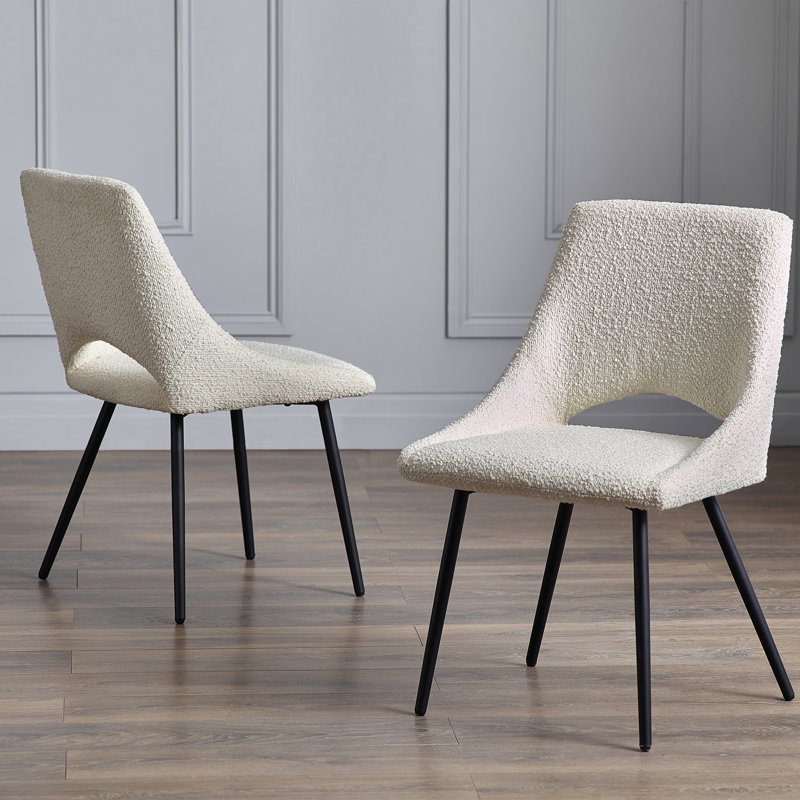 Kathryn 45.5cm H Polyester Blend Upholstered Side Chair, Ivory