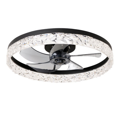 Ventilateur de plafond moderne à DEL avec lumière, intensité variable et télécommande pour la chambre à coucher, la cuisine et le salon