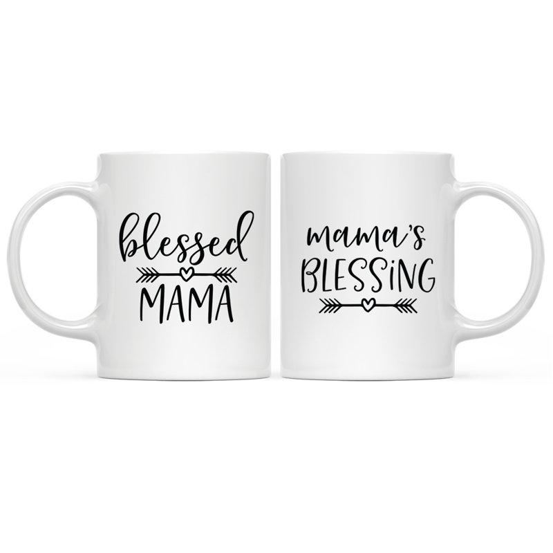 Ensemble de tasses à café 2 pièces maman et me tresse maman