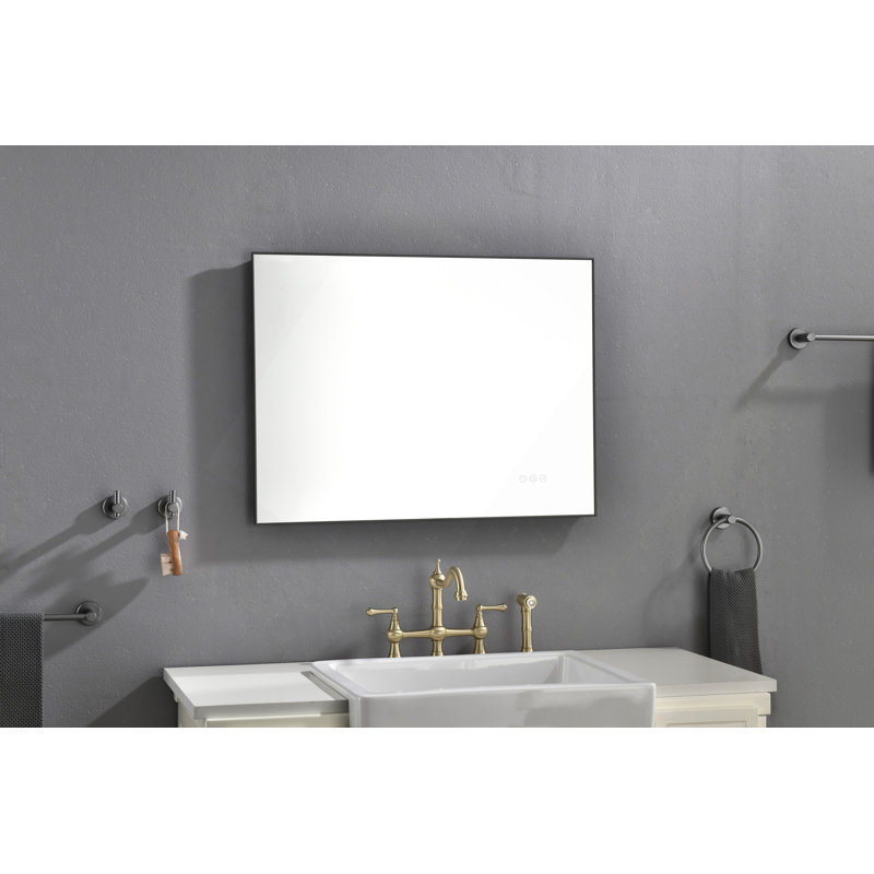Miroir de salle de bain à DEL avec miroir rétro-éclairé et miroir mural, 24 po x 32 po, Horizontale et verticale