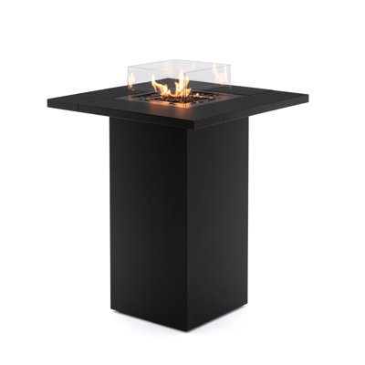 Square Table High Gas Fire Pit With Attachable Table
