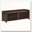 Banc de rangement patiné avec coussin et porte coulissante-547775190