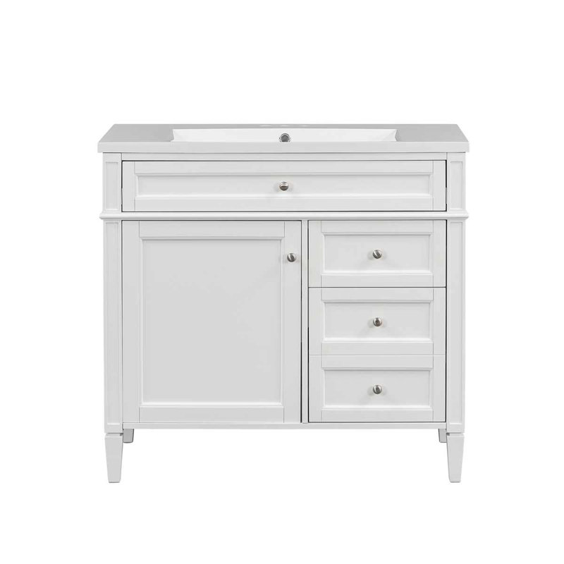 Meuble-lavabo de 36 po avec lavabo supérieur, Blanc