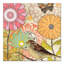 Médaillons de fleurs avec oiseaux sur toile-728432636