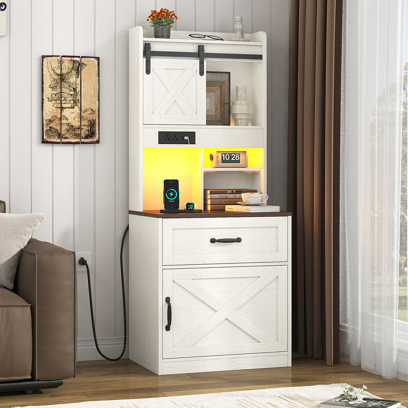 Ensemble de 2 tables de chevet Farmhouse, Blanc