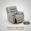 Ensemble de canapé inclinable électrique gris clair 3 pièces, similicuir respirant avec lumières DEL, charge USB, structure en bois massif pour le salon