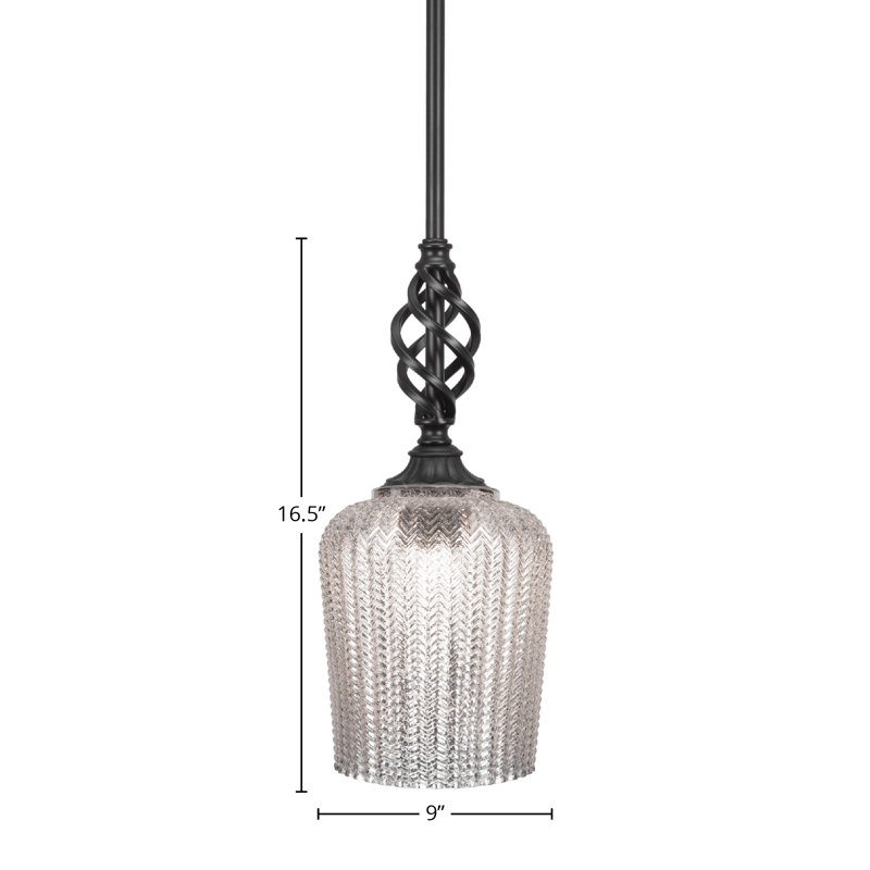 Eleganté Stem Hung Mini Pendant, 16.5" H x 9" W x 9" D, Gold