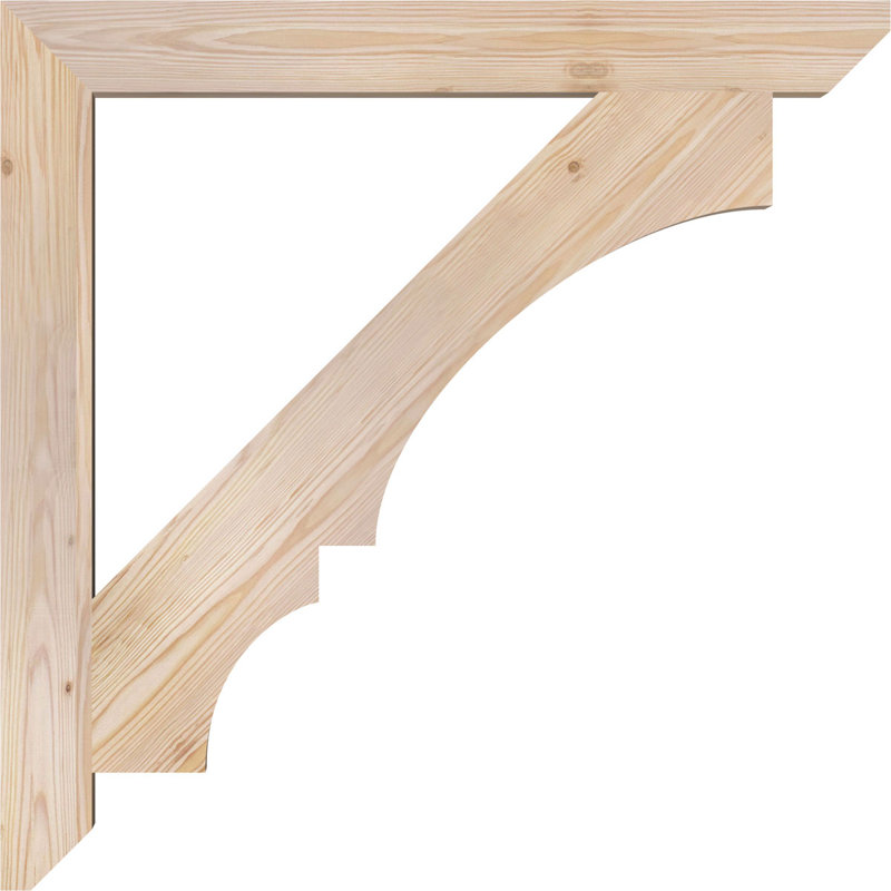 H 6 po x l 40 po x Support en bois / corbeau, H 34 po x l 3,5 po x P 34 po, Sapin de Douglas, Lisse
