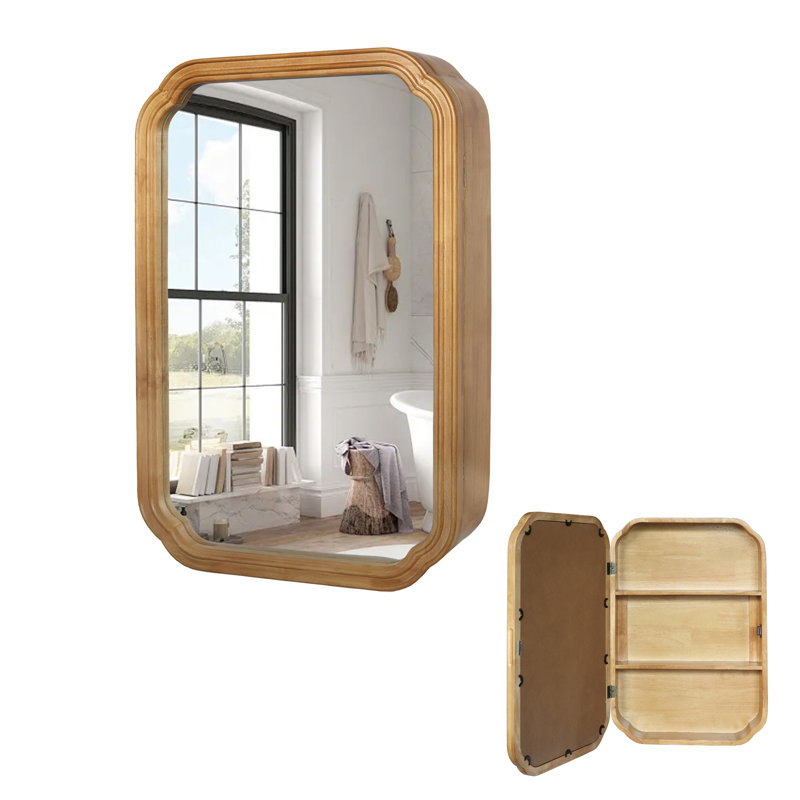 Armoire murale en bois avec miroir
