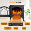 Poêle électrique autoportant de 20 po de largeur avec flamme réaliste, foyer électrique de 5100 BTU avec design rétro, 1000 W / 1500 W, double protection de sécurité pour le salon, la chambre à coucher-147053938