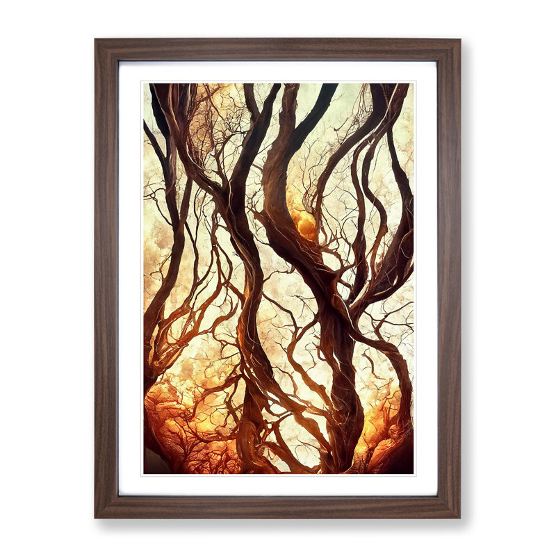 Abstract Autumn Tree No.2 - Framed Print, Walnut, 46cm H x 34cm W