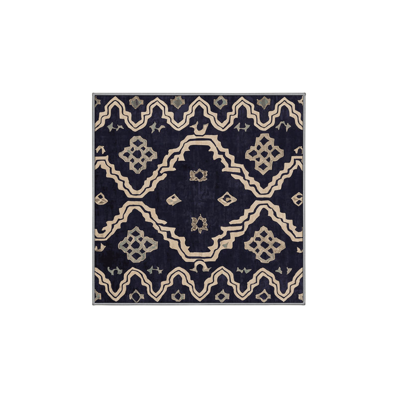 Machine Washable Purple Area Rug, Square 4'