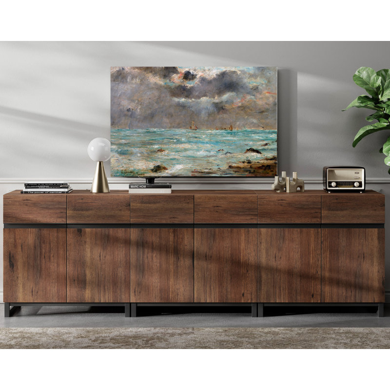 Modern 3-In-1 Accent Cabinet With Shelves - Storage Cabinet For Living Room, Hallway, Entryway, Brown
