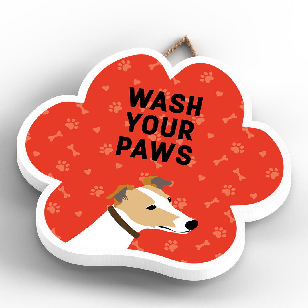 Greyhound Wash Your Paws Wall Décor