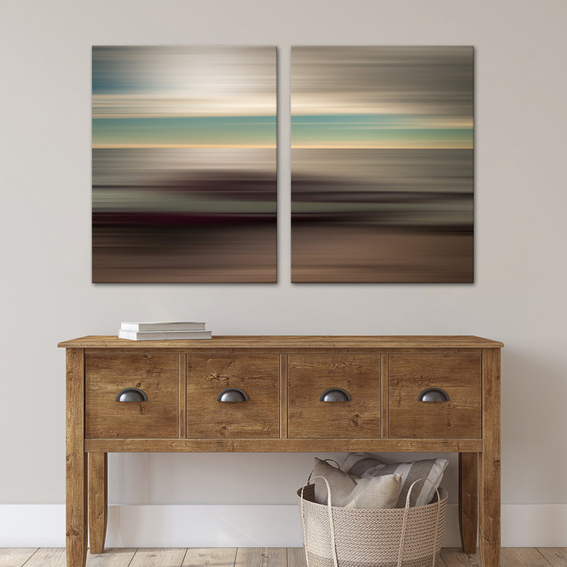 Impression d’art graphique sur toile « Blur Stripes XLI » par Tristan Scott-ensemble de 2 reproductions d’art graphique