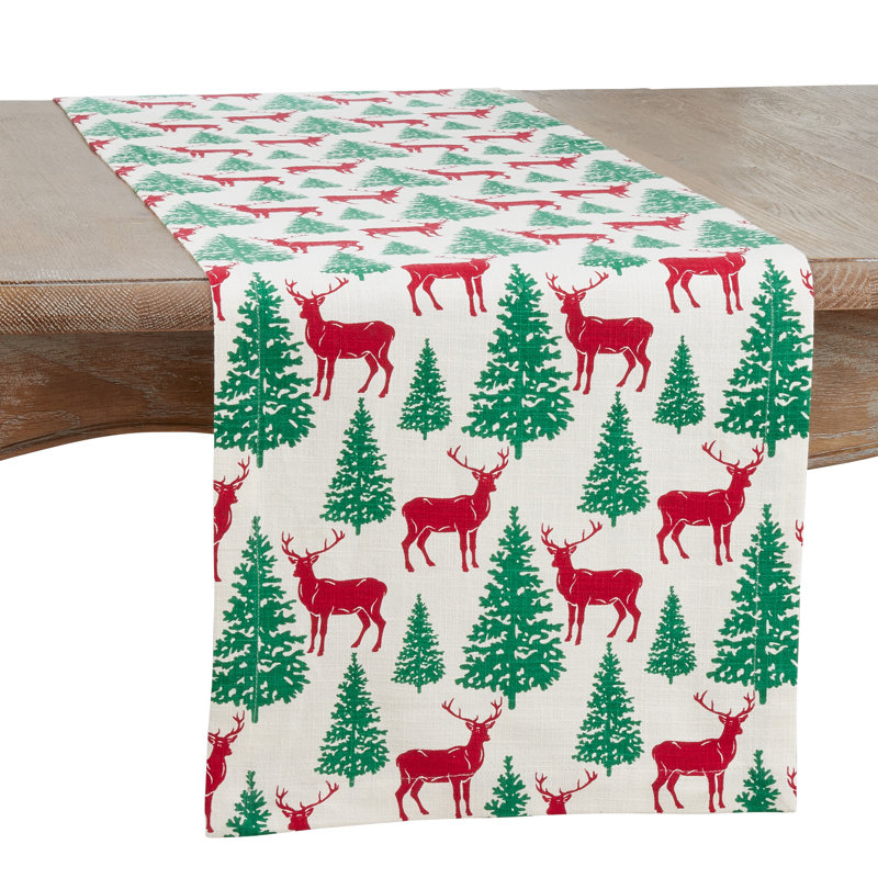 Chemin de table Cerf, L 14 po x L 72 po