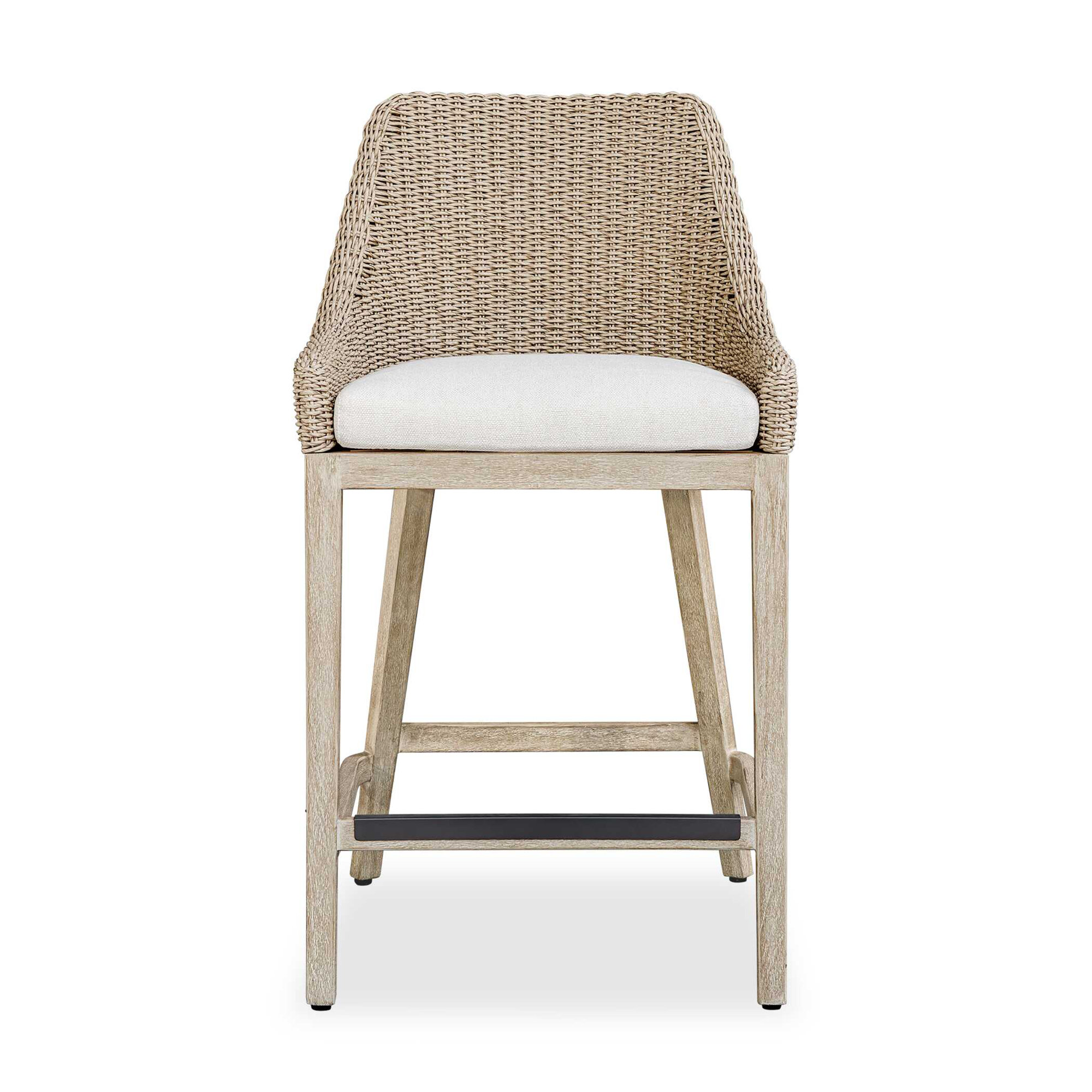 Amey Outdoor Wicker Counter Stool, 27"