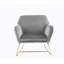 Fauteuil d'appoint l 29,5 po en velours gris avec base en métal-237532927