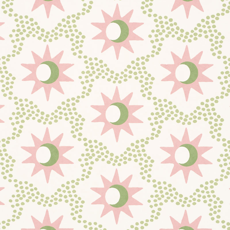 Lucie Wallpaper, Pink/Green
